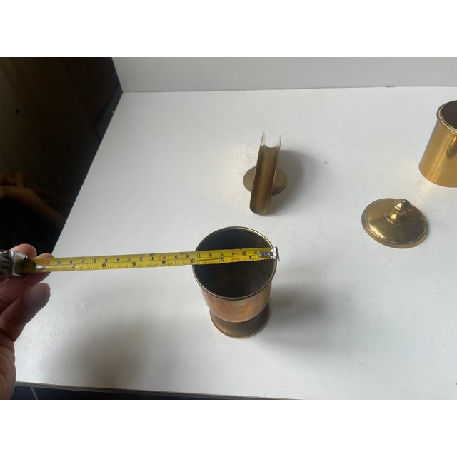 Gold Vintage Vanity Set in Brass, 1970s, Set of 3 For Sale - Image 8 of 10