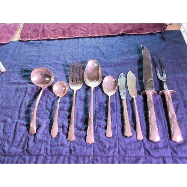 Silver Gorham 1938 Sterling Silver Flatware, Greenbrier Pattern, 102 Pieces Including 18 Full Place Settings and Serving Pieces For Sale - Image 8 of 18