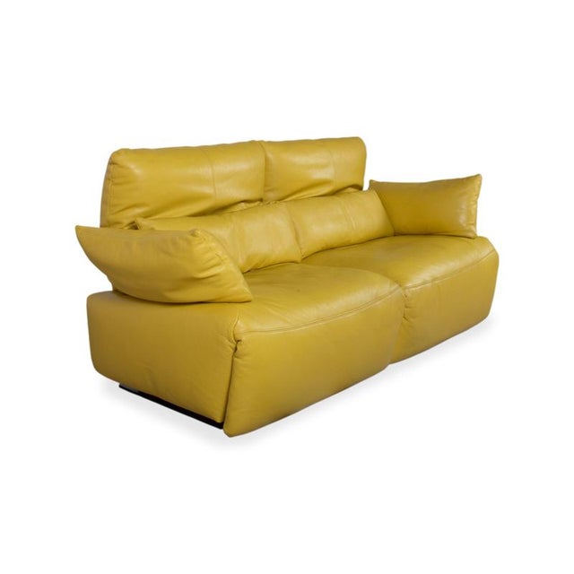 Easy 2-Seater Sofa in Yellow Leather from Koinor For Sale - Image 5 of 17