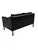 Black Mid-Century Modern Black Leather Loveseat | Vintage Two Seater Sofa For Sale - Image 8 of 10