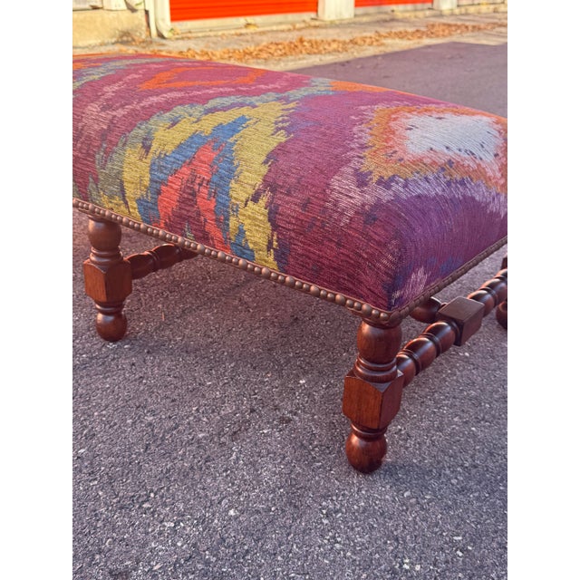 Purple Mid 20th Century Kilim Ottoman For Sale - Image 8 of 17
