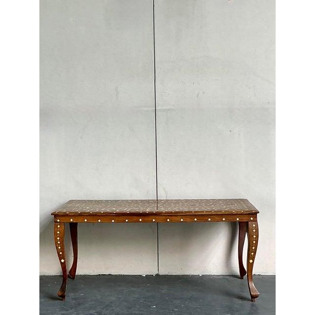 Vintage Regency Anglo Indian Inlay Coffee Table For Sale - Image 4 of 6
