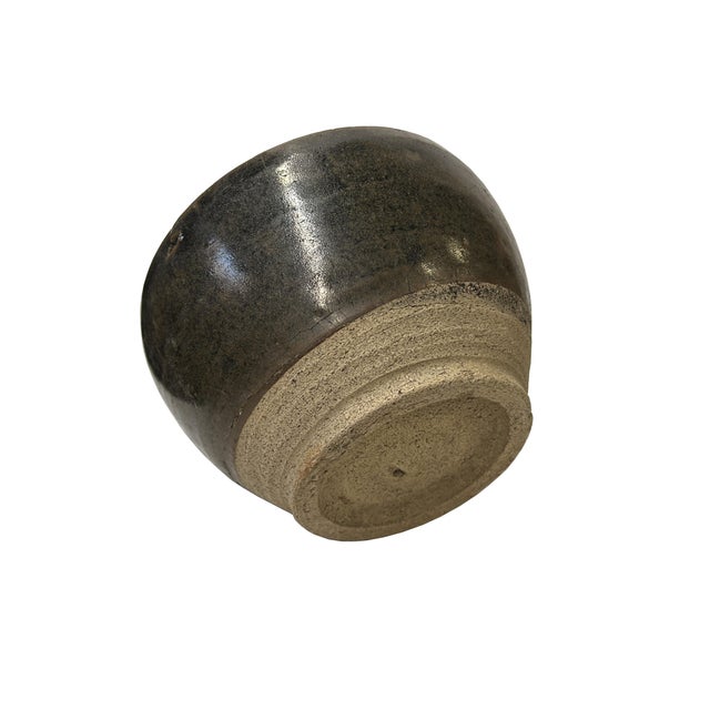 2000 - 2009 Vintage Earthy Dark Brown Village Rural Pottery Ceramic Pot Vase For Sale - Image 5 of 5