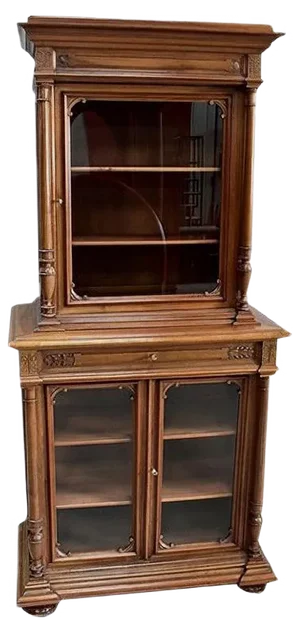 Antique Solid Walnut Breakfast Buffet, 1900s