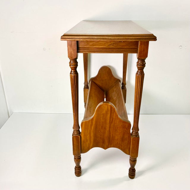 Mid-Century Louis XIV Hollywood Regency Chippendale Book Rack Trough Side Table. For Sale - Image 6 of 11