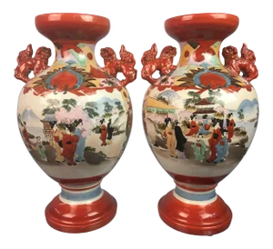 Late 19th Century Chinoiserie Chinese Vases - a Pair