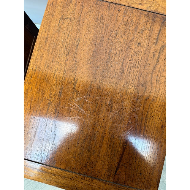 Brown Pair of Vintage Thomasville Mystique Collection Chinoiserie Nightstands With Brass Hardware For Sale - Image 8 of 18