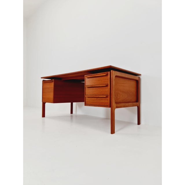Danish Teak Freestanding Desk from C.V, Denmark, 1960s For Sale - Image 3 of 14