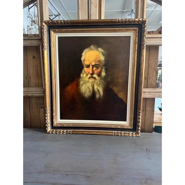 Original oil painting titled Old Man by Dutch artist Franz Schoorman. Painted for The W. T. Burger Co., this work reflects...