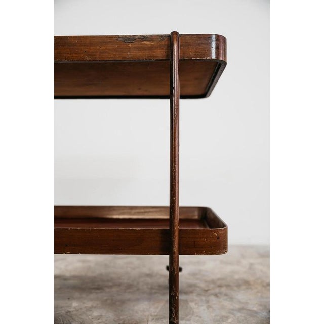 Mid-Century Rustic Wooden Serving Cart, 1950s For Sale - Image 6 of 11