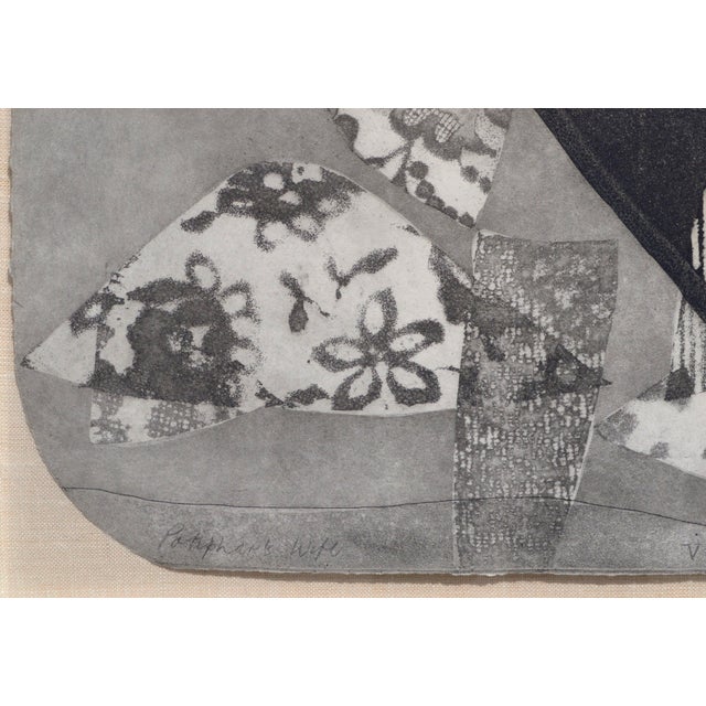 Paper "Potiphar's Wife", Stylized Figurative Abstract Woodcut on Handmade Paper by Paula Walzer For Sale - Image 7 of 9