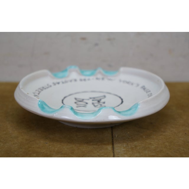 White 1950s Press Box Steakhouse Manhattan Nyc Ashtray by Casa Dell'Arte Italy 6" For Sale - Image 8 of 12