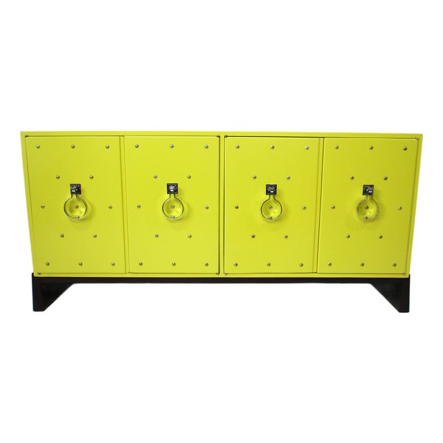 After Tommi Parzinger Glamorous Studded Handcuff Credenza Sideboard For Sale