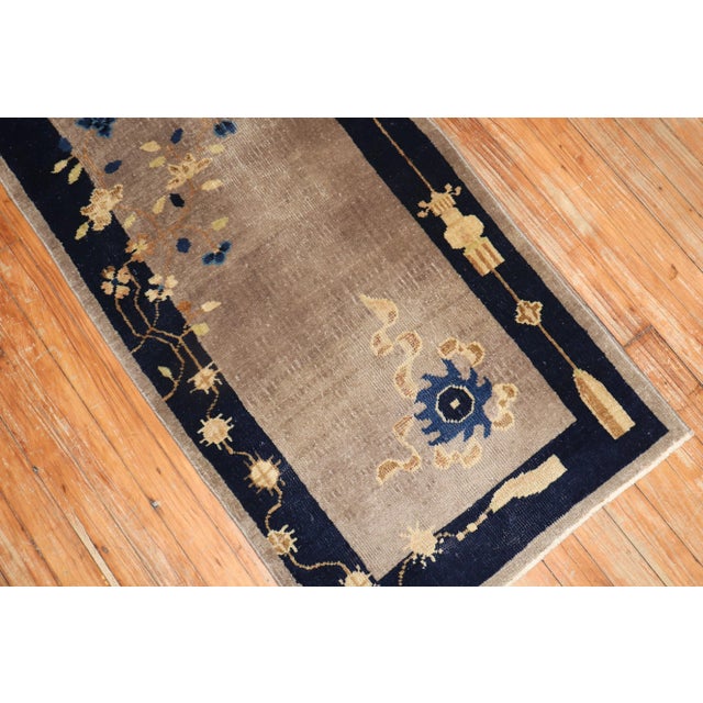 Gray Early 20th Century Narrow Antique Chinese Runner - 2' x 9'5" For Sale - Image 8 of 8
