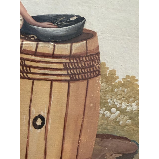 Anonimo, Scene, 1800s, Gouache and Fabric For Sale - Image 4 of 6