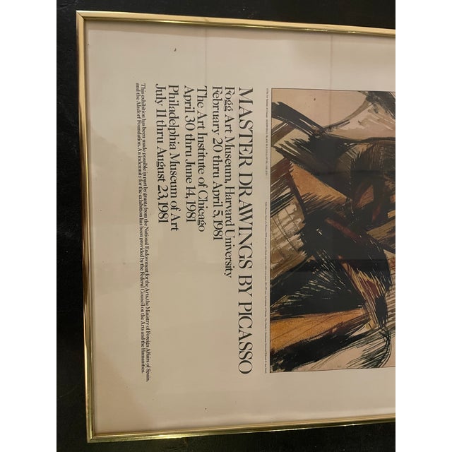 1980s "Master Drawings by Picasso" Fogg Art Museum Exhibition Poster, Framed For Sale - Image 4 of 6
