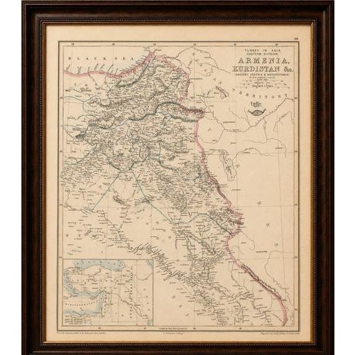 Armenia & Kurdistan Map Showing Ancient Assyria and Mesopotamia, 1850 A highly detailed and historically compelling...