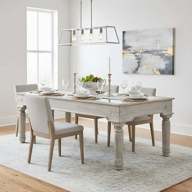 Dimensions: 79"W x 46"D x 31"H Disclaimer: To ensure your table arrives safely, we do not include the glass top with this...