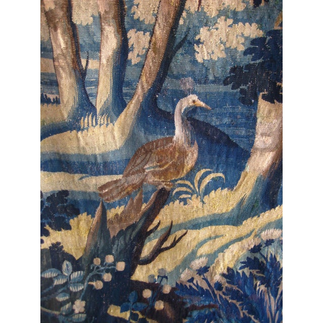 Flemish 18 Century Verdure Three Birds and Thistle Plant For Sale - Image 12 of 18