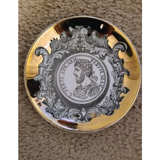 Portraiture 1950s Piero Fornasetti Profili Romani Coaster For Sale - Image 3 of 8