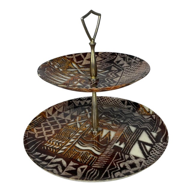 Mid Century Fiberglass Two Tier Platter For Sale