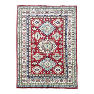Hand-Knotted Kazak Design Rug 4'1" X 6'1" For Sale