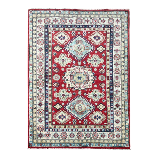 Hand-Knotted Kazak Design Rug 4'1" X 6'1" For Sale