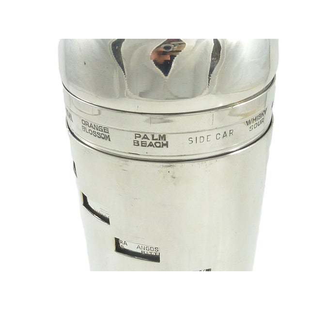 1930s Art Deco Silver Plated Cocktail Shaker by Giuliano Bossi | 'Dial-a-Drink' For Sale - Image 4 of 10