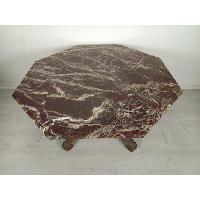 Maroon Antique Table in Marble For Sale - Image 8 of 18