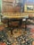 English Vintage Custom Mahogany Cocktail Table With Attached Brass Faux Bamboo Gallery Tray Top For Sale - Image 3 of 12