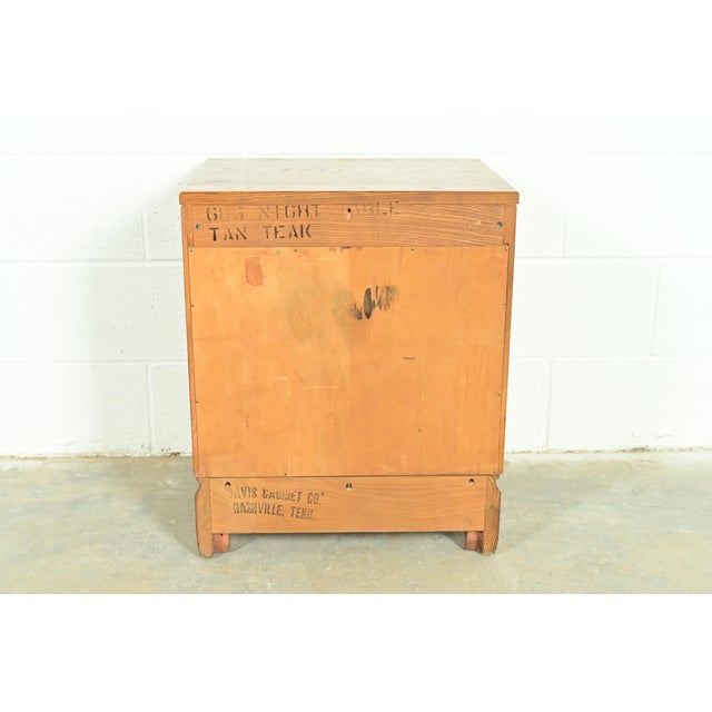 Davis Cabinet Co. Mid-Century Hollywood Regency Chinoiserie Teak Nightstand, Circa 1960s For Sale - Image 13 of 15