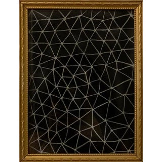 Contemporary Abstract Mid-Century Inspired Chalk Drawing, Framed For Sale
