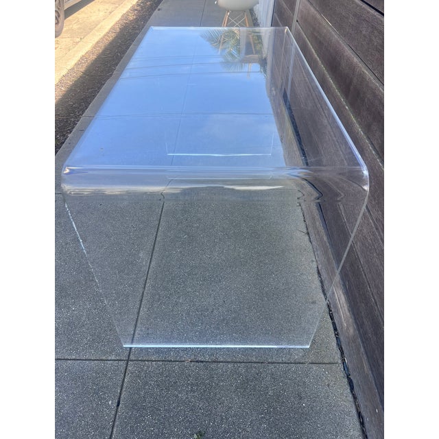 Mid Century Clear Acrylic Desk For Sale - Image 10 of 12