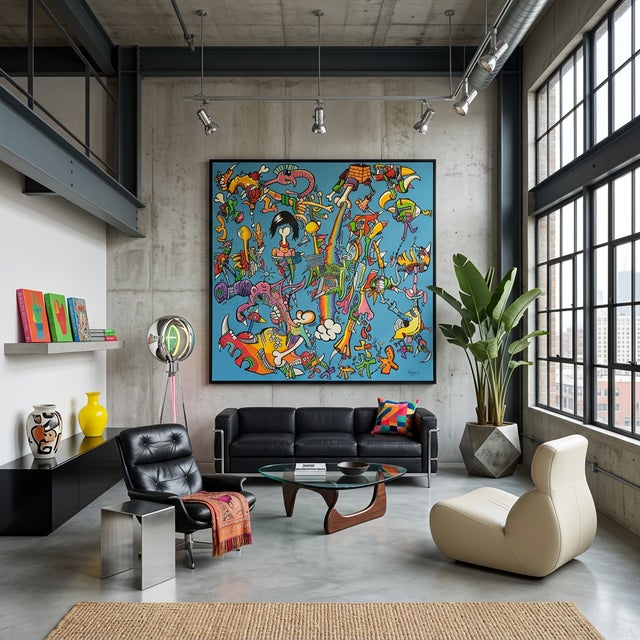 2008 Untitled canvas by Ferenc Balint, contemporary Hungarian artist based in Budapest. Vibrant andcolorful, the work...