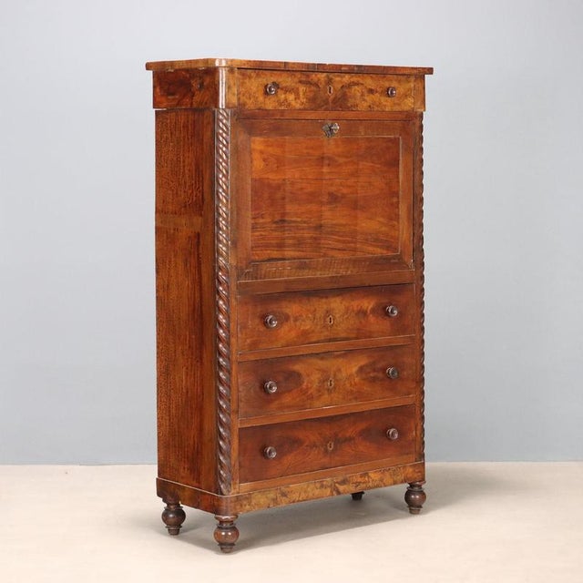 Vintage Mahogany and Feather Secretary For Sale - Image 16 of 16