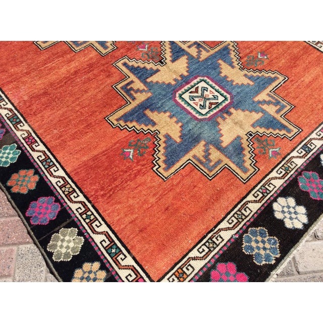 Red Hand Knotted Vintage Turkish Area Rug - 69" X 128" For Sale - Image 9 of 13