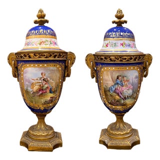 Bronze and Porcelain Vases from Sevres, Set of 2 For Sale
