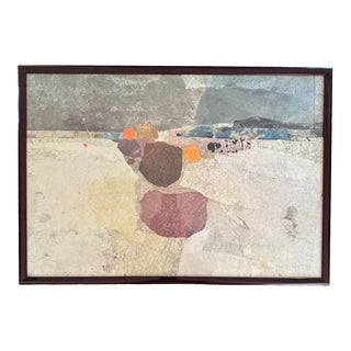 Vintage Michael Rossi Kyushu Mixed Media Print, Framed. For Sale