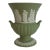 Vintage Mid-Century Modern Wedgwood Sage Green Jasperware Twin Handle Vase For Sale