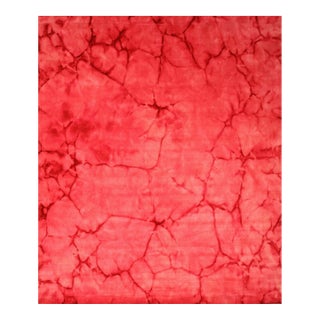 9x12 Sarrah Giselle Coral Abstract Contemporary Indian Hand Knotted Wool Rug For Sale