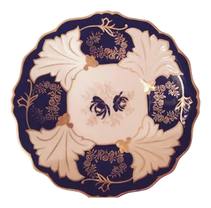 Echt Weimar Cobalt German Porcelain Plate