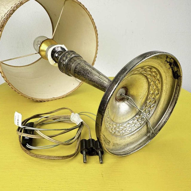 Vintage Table Lamp with Metal Base For Sale - Image 5 of 7