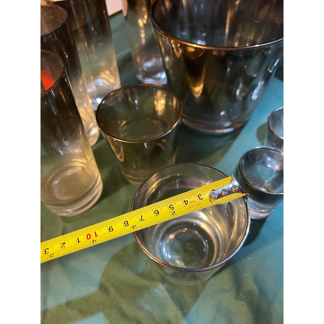 1970s Collection of Dorothy Thorpe Silver Fade Glassware Set - 18 pcs For Sale - Image 4 of 12