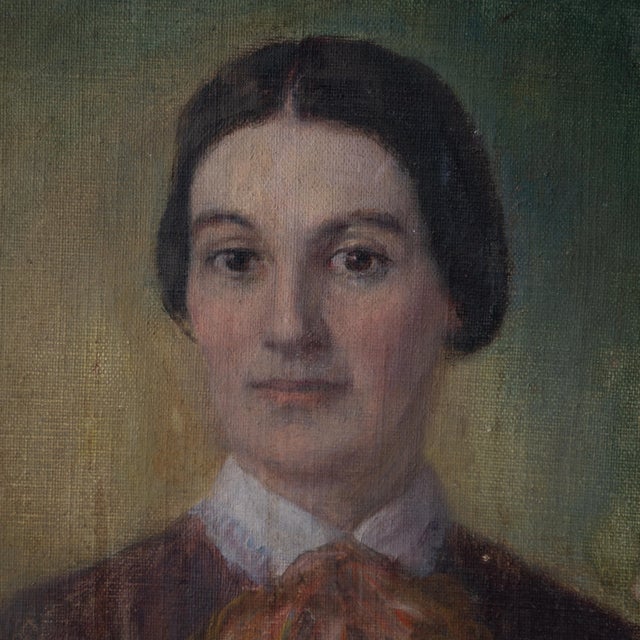 A Pair of American Portrait Paintings, 19th Century For Sale - Image 9 of 12