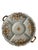 Vintage Japanese five-part porcelain condiment serving plate, hand-painted in 22K gold with a decorative flourish. Minor...