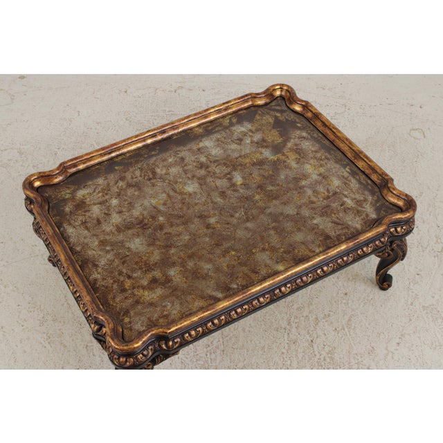 1990s Vintage Large Eglomise Paint Decorated Coffee Table For Sale - Image 5 of 13