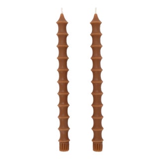 Bamboo Taper Candles in Vanilla Caramel - A Pair For Sale