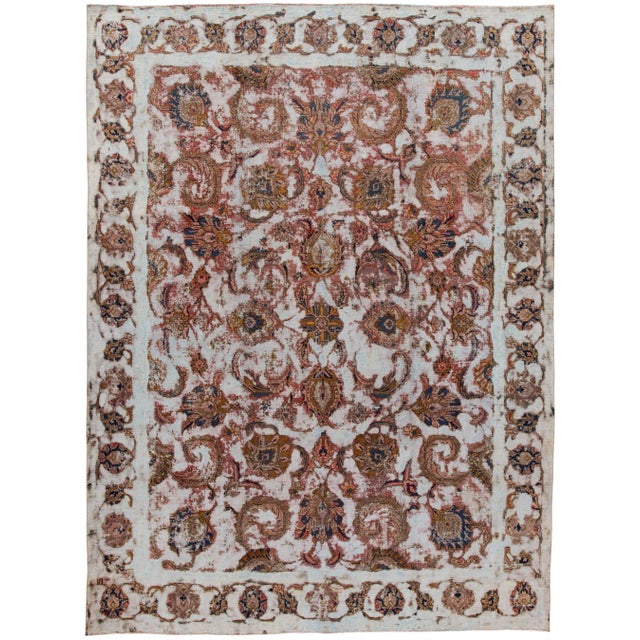 1960s Mid 20th Century Vintage Overdyed Distressed Rug For Sale - Image 5 of 5