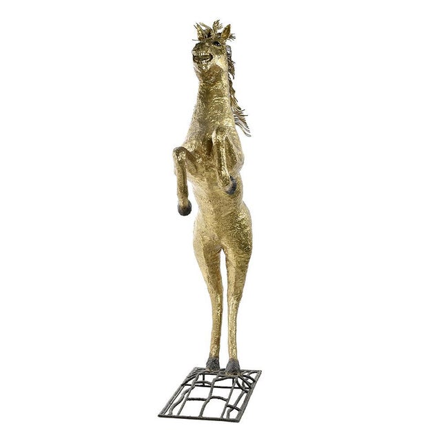 Brass Horse That Rears Up by Henri Fernandez For Sale - Image 3 of 8