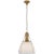 Chapman & Myers for Visual Comfort Signature Prestwick 18" Pendant in Antique-Burnished Brass with White Glass For Sale